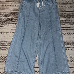 Universal Thread Light Blue Denim Pants with Elastic Waist